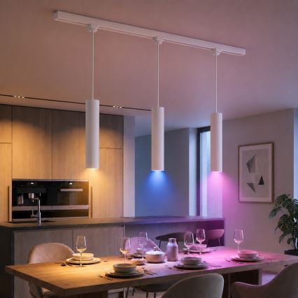 Philips - LED RGBW luster na sajli za šinski sustav EASYLINK HUE s mogućnošću prigušivanja 3xGU10/4,7W/230V 2200-6500K 1m bijela