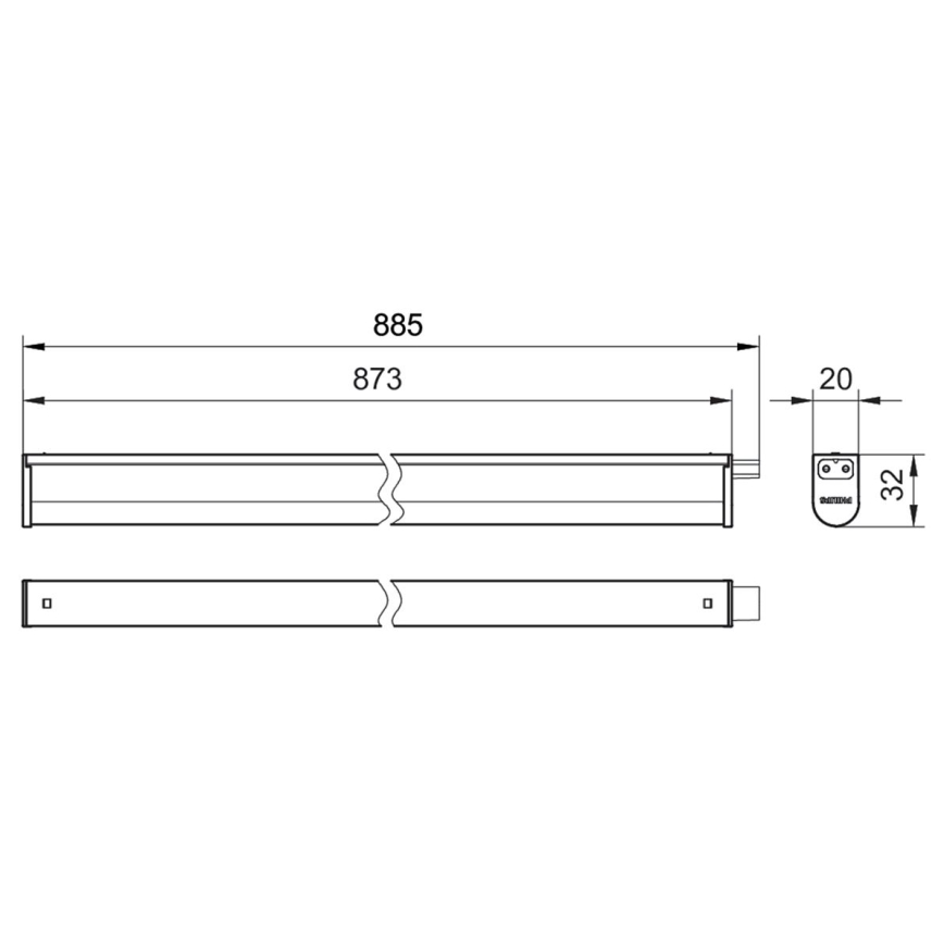Philips - LED Podelementna svjetiljka PROJECTLINE LED/9,6W/230V 3000/4000/6500K