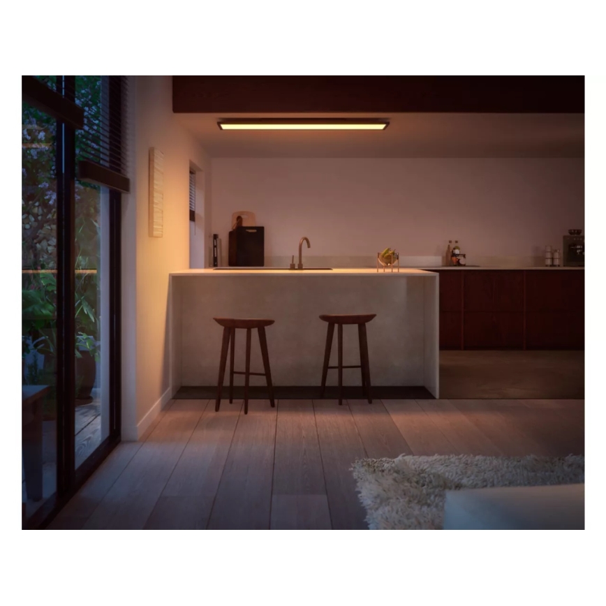 Philips - LED Prigušiva stropna svjetiljka Hue AURELLE LED/39W/230V 2200-6500K 120x30 cm crna