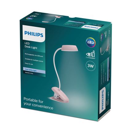 Philips - LED Prigušiva lampa s kopčom DONUTCLIP LED/3W/5V CRI 90 ružičasta