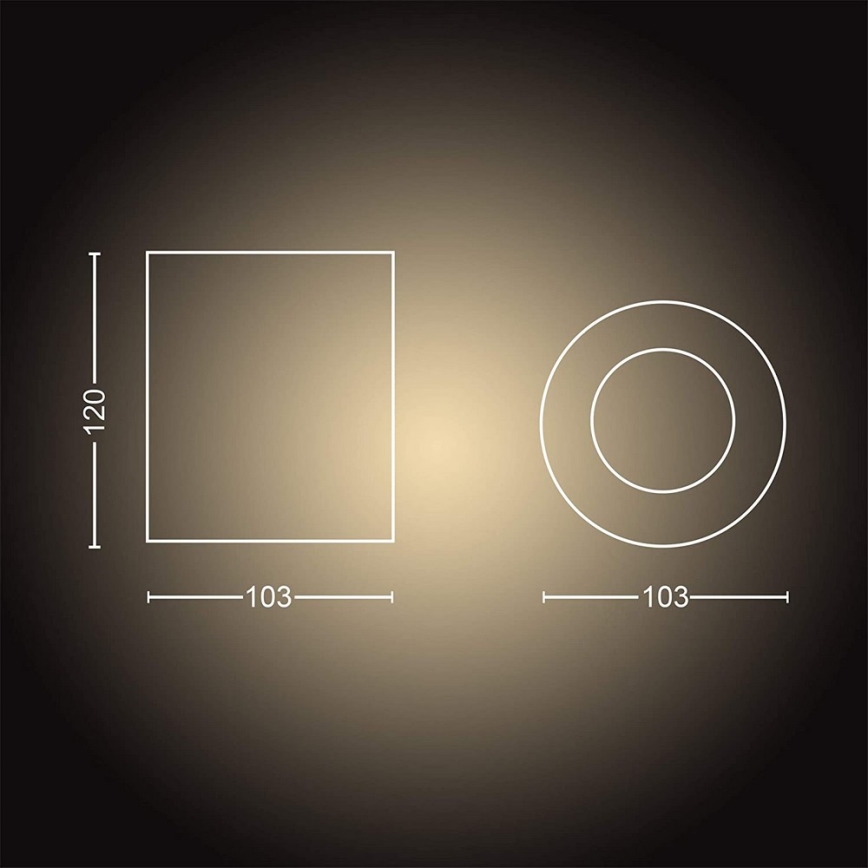 Philips - LED Prigušiva reflektorska svjetiljka Hue PILLAR 1xGU10/4,2W/230V 2200-6500K + daljinski upravljač crna