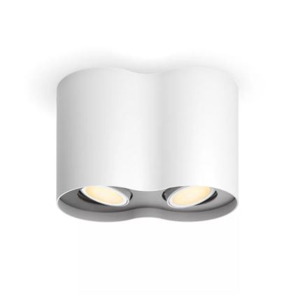Philips - LED Prigušiva reflektorska svjetiljka Hue PILLAR 2xGU10/4,2W/230V 2200-6500K + daljinski upravljač bijela