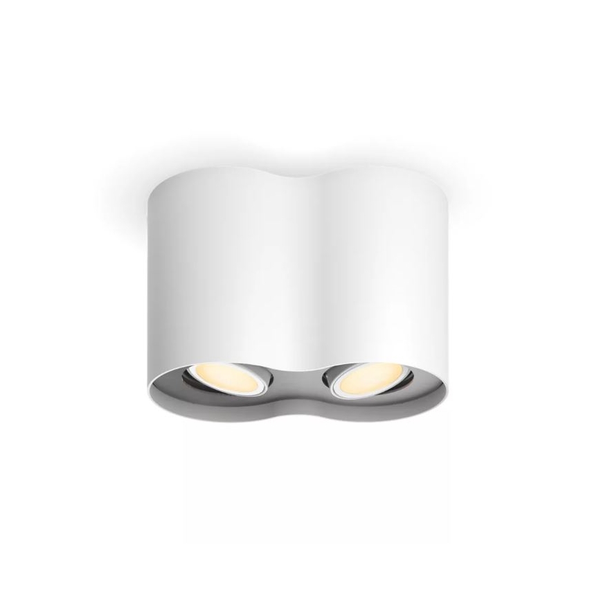 Philips - LED Prigušiva reflektorska svjetiljka Hue PILLAR 2xGU10/4,2W/230V 2200-6500K + daljinski upravljač bijela