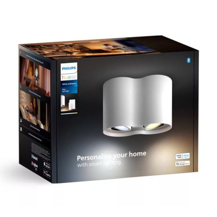 Philips - LED Prigušiva reflektorska svjetiljka Hue PILLAR 2xGU10/4,2W/230V 2200-6500K + daljinski upravljač bijela