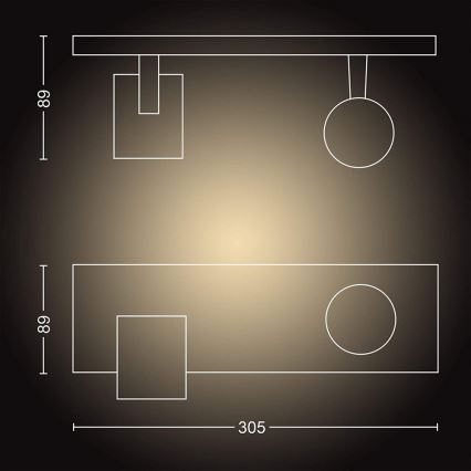 Philips - LED Prigušiva reflektorska svjetiljka Hue RUNNER 2xGU10/4,2W/230V 2200-6500K + daljinski upravljač bijela