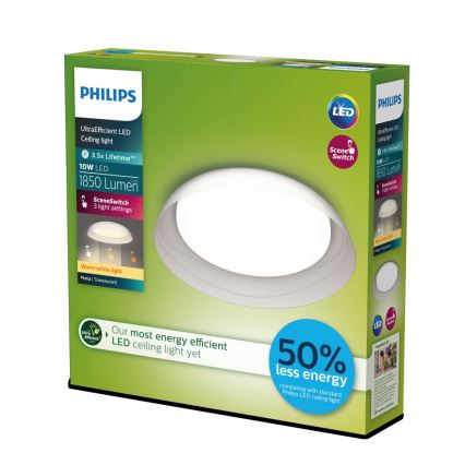 Philips - LED Prigušiva stropna svjetiljka FLETA SCENE SWITCH LED/10W/230V 2700K prozirna