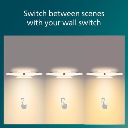 Philips- LED Prigušiva stropna svjetiljka SCENE SWITCH LED/30W/230V 2700K srebrna