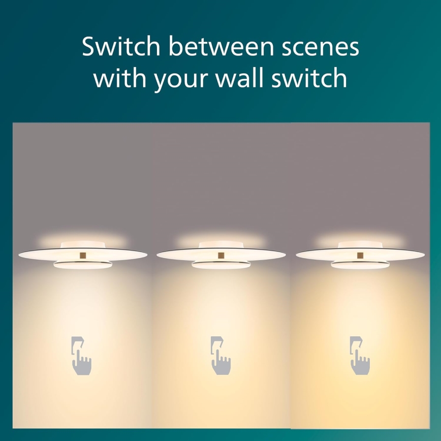 Philips- LED Prigušiva stropna svjetiljka SCENE SWITCH LED/30W/230V 2700K srebrna
