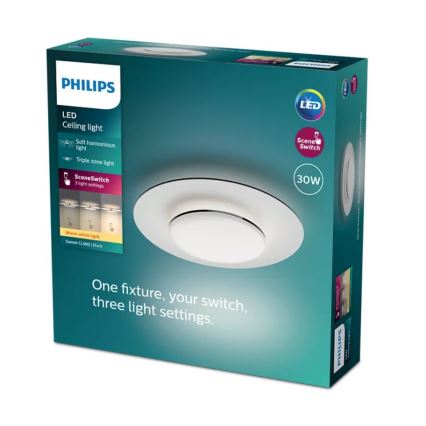 Philips- LED Prigušiva stropna svjetiljka SCENE SWITCH LED/30W/230V 2700K crna