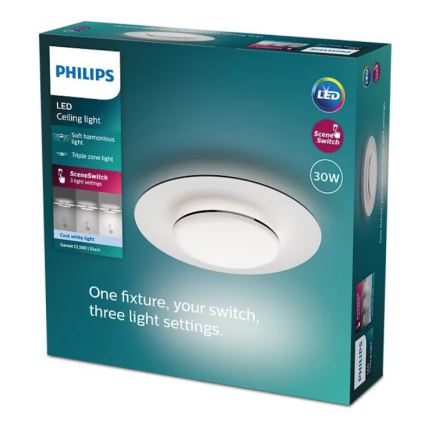 Philips- LED Prigušiva stropna svjetiljka SCENE SWITCH LED/30W/230V 4000K crna