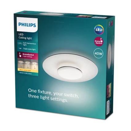 Philips- LED Prigušiva stropna svjetiljka SCENE SWITCH LED/40W/230V 2700K crna