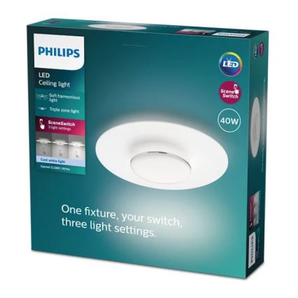 Philips- LED Prigušiva stropna svjetiljka SCENE SWITCH LED/40W/230V 4000K srebrna