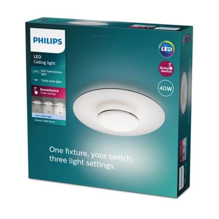 Philips- LED Prigušiva stropna svjetiljka SCENE SWITCH LED/40W/230V 4000K crna