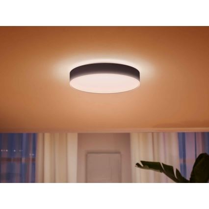 Philips - LED Prigušiva stropna svjetiljka Hue LED/33,5W/230V 2200-6500K pr. 425 mm crna + daljinski upravljač