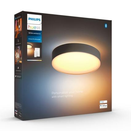 Philips - LED Prigušiva stropna svjetiljka Hue LED/19,2W/230V 2200-6500K pr. 381 mm crna + daljinski upravljač