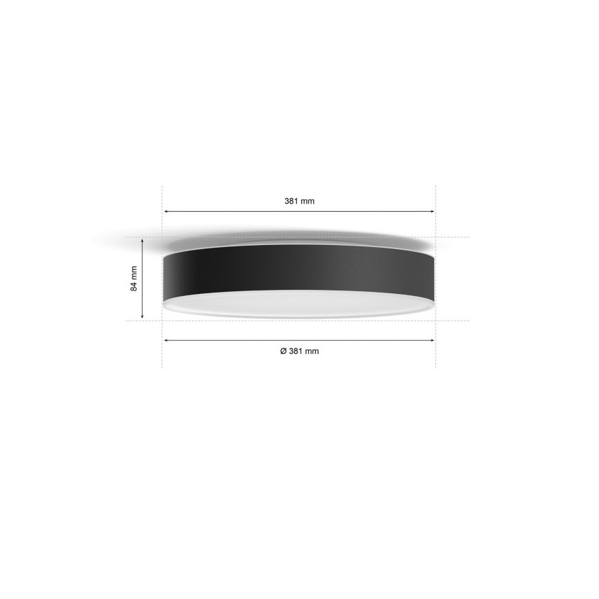 Philips - LED Prigušiva stropna svjetiljka Hue LED/19,2W/230V 2200-6500K pr. 381 mm crna + daljinski upravljač