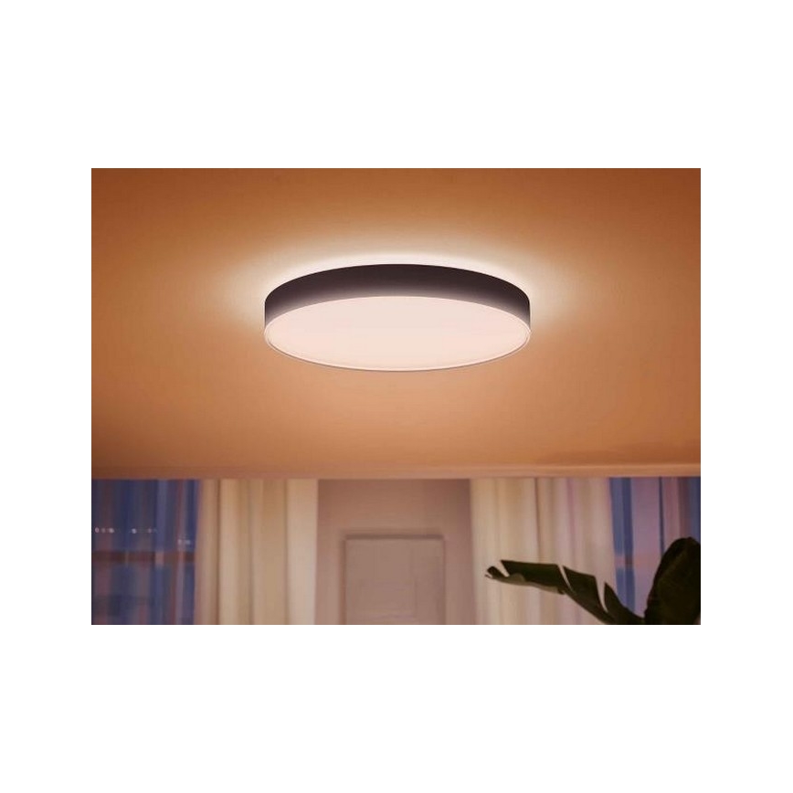 Philips - LED Prigušiva stropna svjetiljka Hue LED/48W/230V 2200-6500K pr. 551 mm crna + daljinski upravljač