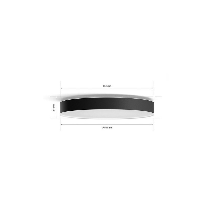 Philips - LED Prigušiva stropna svjetiljka Hue LED/48W/230V 2200-6500K pr. 551 mm crna + daljinski upravljač