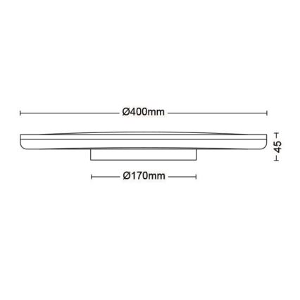 Philips - LED Prigušiva stropna svjetiljka SCENE SWITCH LED/22W/230V pr. 40 cm 2700K crna