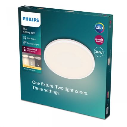 Philips - LED Prigušiva stropna svjetiljka SCENE SWITCH LED/36W/230V pr. 50 cm 2700K bijela