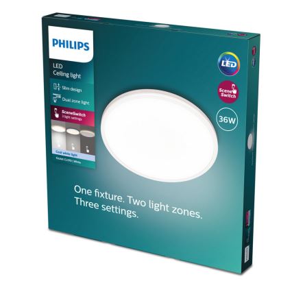 Philips - LED Prigušiva stropna svjetiljka SCENE SWITCH LED/36W/230V pr. 50 cm 4000K bijela