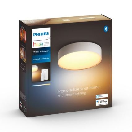 Philips - LED Prigušiva stropna svjetiljka Hue LED/9,6W/230V 2200–6500K pr. 261 mm bijela + daljinski upravljač