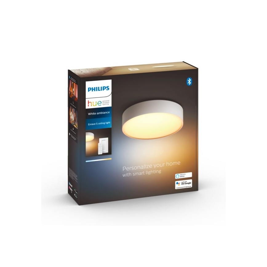 Philips - LED Prigušiva stropna svjetiljka Hue LED/9,6W/230V 2200–6500K pr. 261 mm bijela + daljinski upravljač