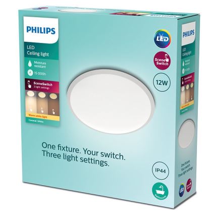 Philips - LED Prigušiva stropna svjetiljka za kupaonicu SCENE SWITCH LED/12W/230V IP44