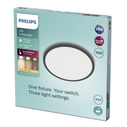 Philips - LED Prigušiva stropna svjetiljka za kupaonicu SCENE SWITCH LED/18W/230V IP44 2700K