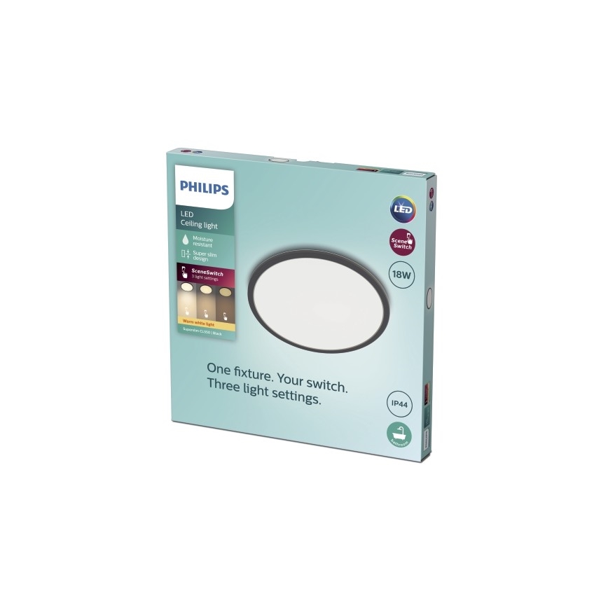 Philips - LED Prigušiva stropna svjetiljka za kupaonicu SCENE SWITCH LED/18W/230V IP44 2700K
