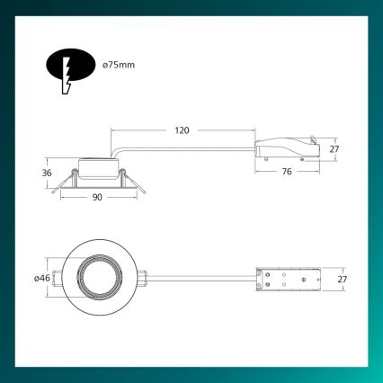 Philips - Prigušiva LED ugradna stropna svjetiljka CILANTRO LED/5W/230V 4000K crna