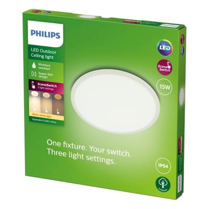 Philips - LED Prigušiva vanjska svjetiljka SCENE SWITCH LED/15W/230V IP54 bijela