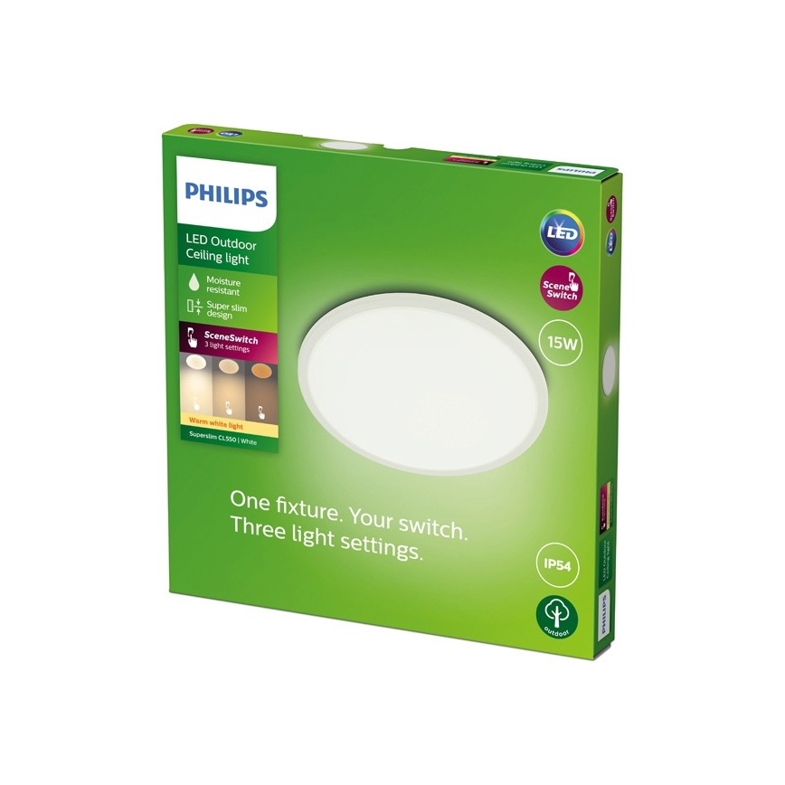 Philips - LED Prigušiva vanjska svjetiljka SCENE SWITCH LED/15W/230V IP54 bijela