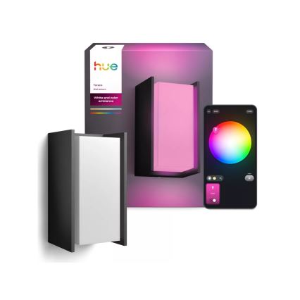 Philips - LED prigušivo vanjsko zidno svjetlo Hue TURACO White And Color Ambiance 1xE27/8,1W/230V 1000-20000K