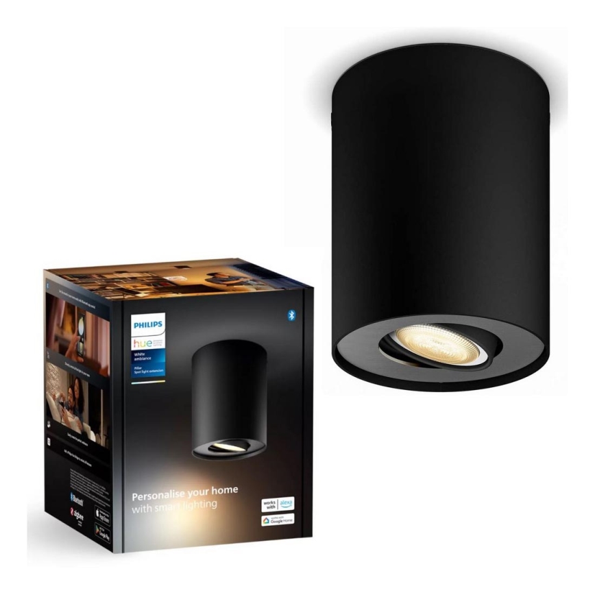 Philips - LED prigušivo reflektorsko svjetlo Hue PILLAR 1xGU10/4,2W/230V 2200-6500K crna