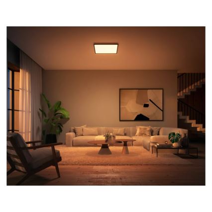 Philips - Prigušivo stropno svjetlo Hue AURELLE LED/39W/230V 2200-6500K 60x60 cm crno