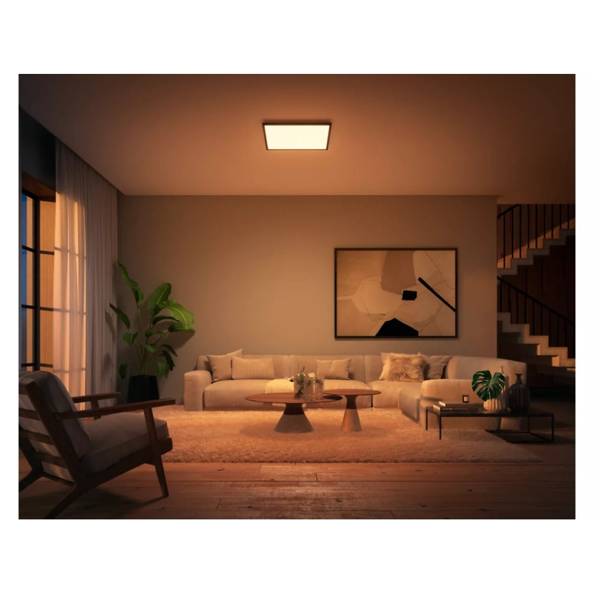 Philips - Prigušivo stropno svjetlo Hue AURELLE LED/39W/230V 2200-6500K 60x60 cm crno