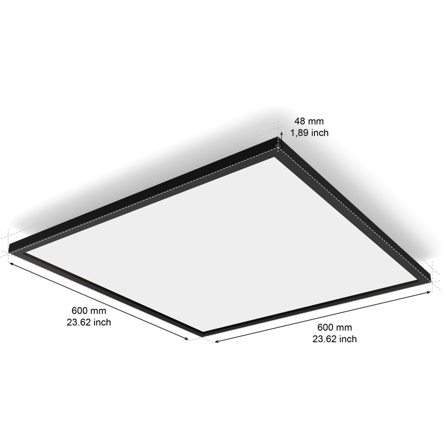 Philips - Prigušivo stropno svjetlo Hue AURELLE LED/39W/230V 2200-6500K 60x60 cm crno