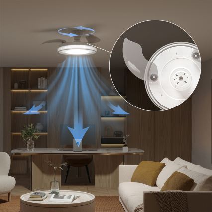Philips - LED prigušiva stropna svjetiljka s ventilatorom BLISS LED/35W/230V bijela + daljinski upravljač