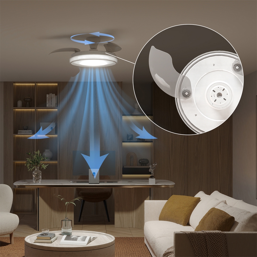 Philips - LED prigušiva stropna svjetiljka s ventilatorom BLISS LED/35W/230V bijela + daljinski upravljač