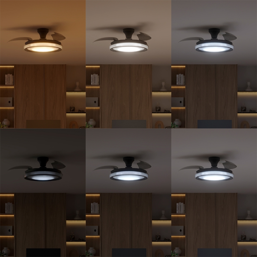 Philips - prigušiva LED stropna svjetiljka s ventilatorom BLISS LED/35W/230V, crna + daljinski upravljač