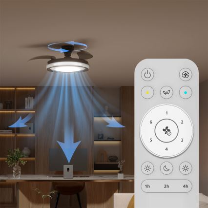 Philips - prigušiva LED stropna svjetiljka s ventilatorom BLISS LED/35W/230V, crna + daljinski upravljač