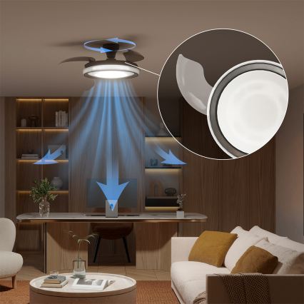 Philips - prigušiva LED stropna svjetiljka s ventilatorom BLISS LED/35W/230V, crna + daljinski upravljač