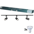 Philips - LED reflektor s mogućnošću prigušivanja u tračnom sustavu EASYLINK 3xGU10/7W/230V, 1 m, crna