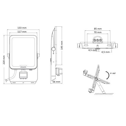 Philips - LED reflektor s senzorem pokreta i sumraka LEDINAIRE ALL-IN LED/30W/230V 3000/4000/6500K IP65