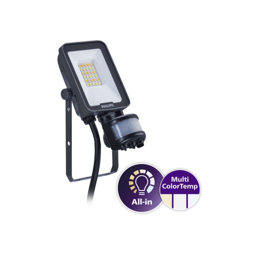 Philips - LED reflektor s detektorom pokreta i sumraka LEDINAIRE ALL-IN LED/10W/230V 3000/4000/6500K IP65