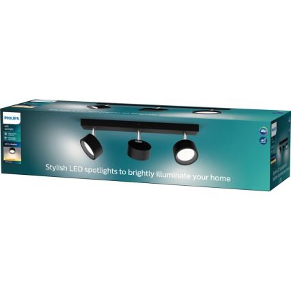 Philips - LED Reflektorska svjetiljka 3xLED/5,5W/230V crna