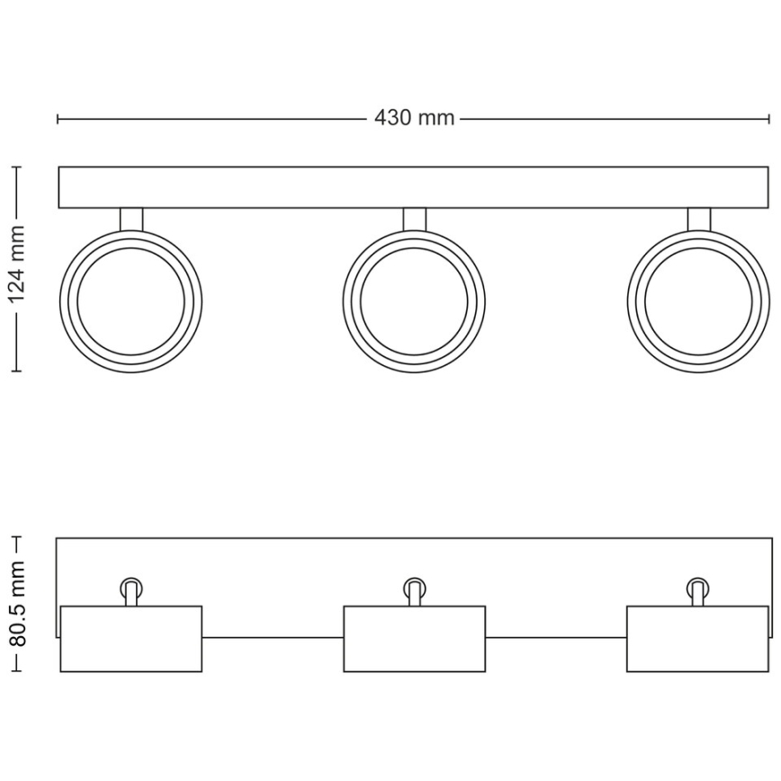 Philips - LED Reflektorska svjetiljka 3xLED/5,5W/230V crna