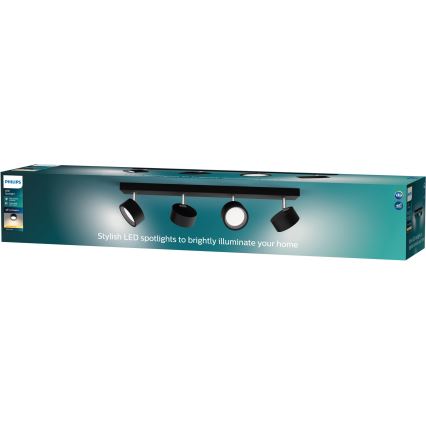 Philips - LED Reflektorska svjetiljka 4xLED/5,5W/230V crna