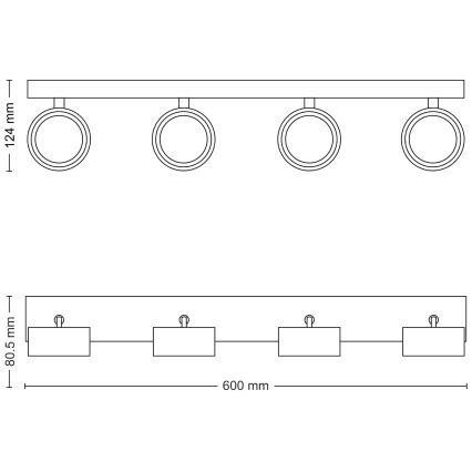 Philips - LED Reflektorska svjetiljka 4xLED/5,5W/230V crna